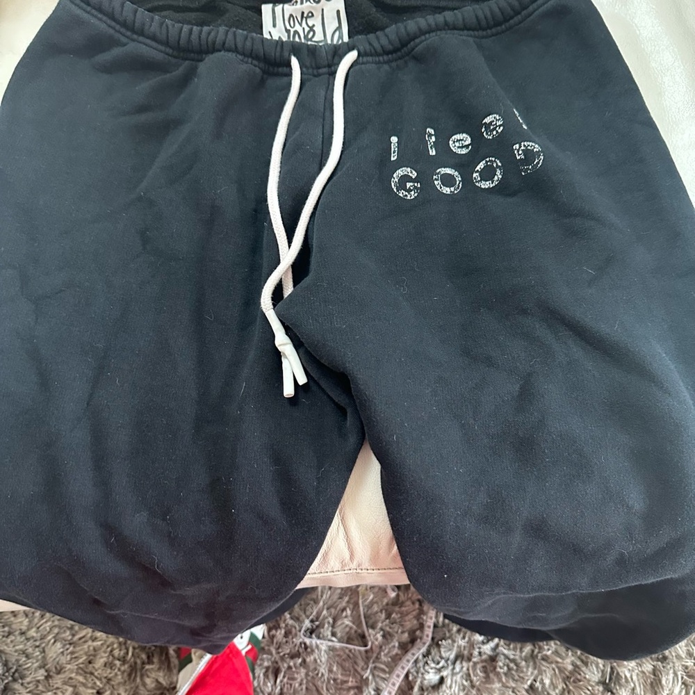Black Sweat pants  with White Drawstring